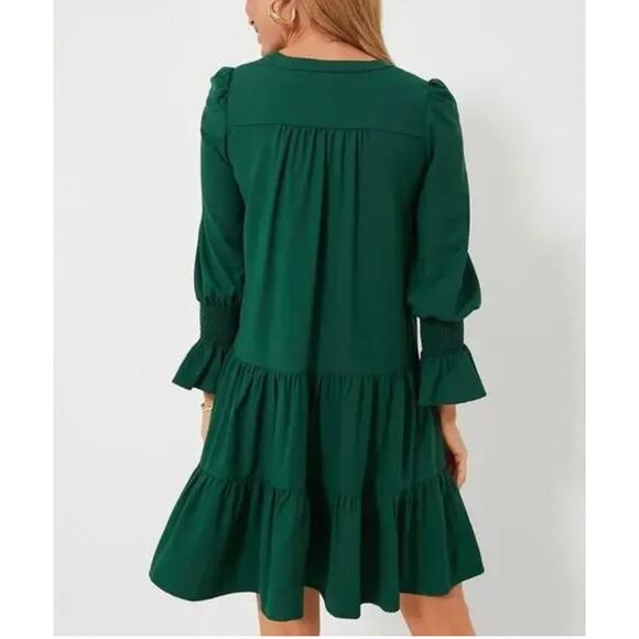 Tuckernuck S Pomander Place Hunter Green Crepe Kenzo Dress - Picture 7 of 8